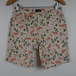 NYDJ Shorts Women's Petite Size 6P Multicolor Floral Print Stretch Bermuda